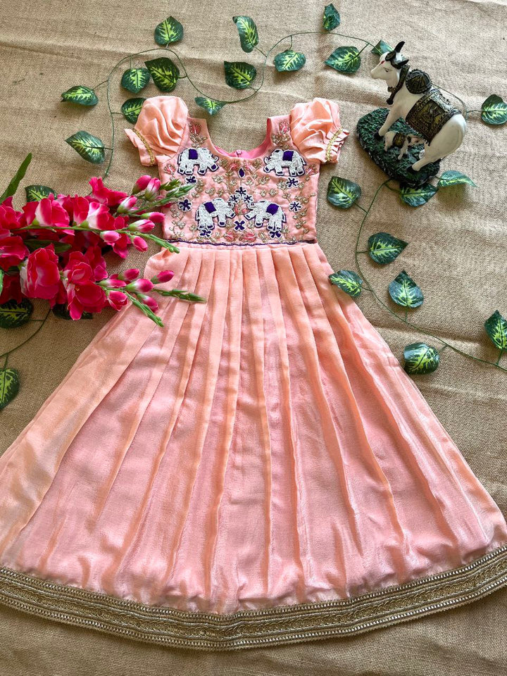 🐘 Elephant Heritage Handwork – Kids Designer Outfit ❤️