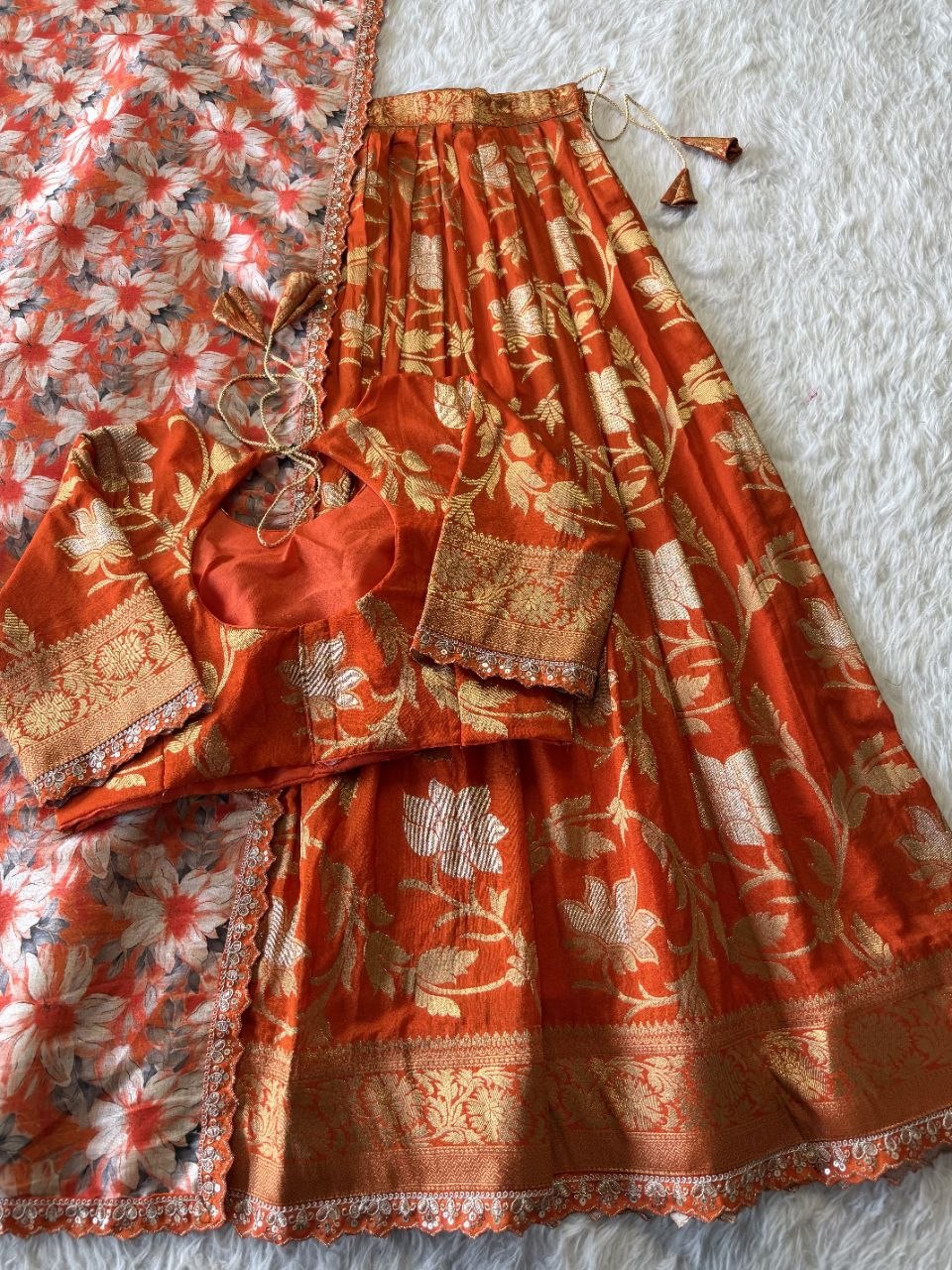 ✨ Golden Khadi Royale – Designer Lehenga Set ✨