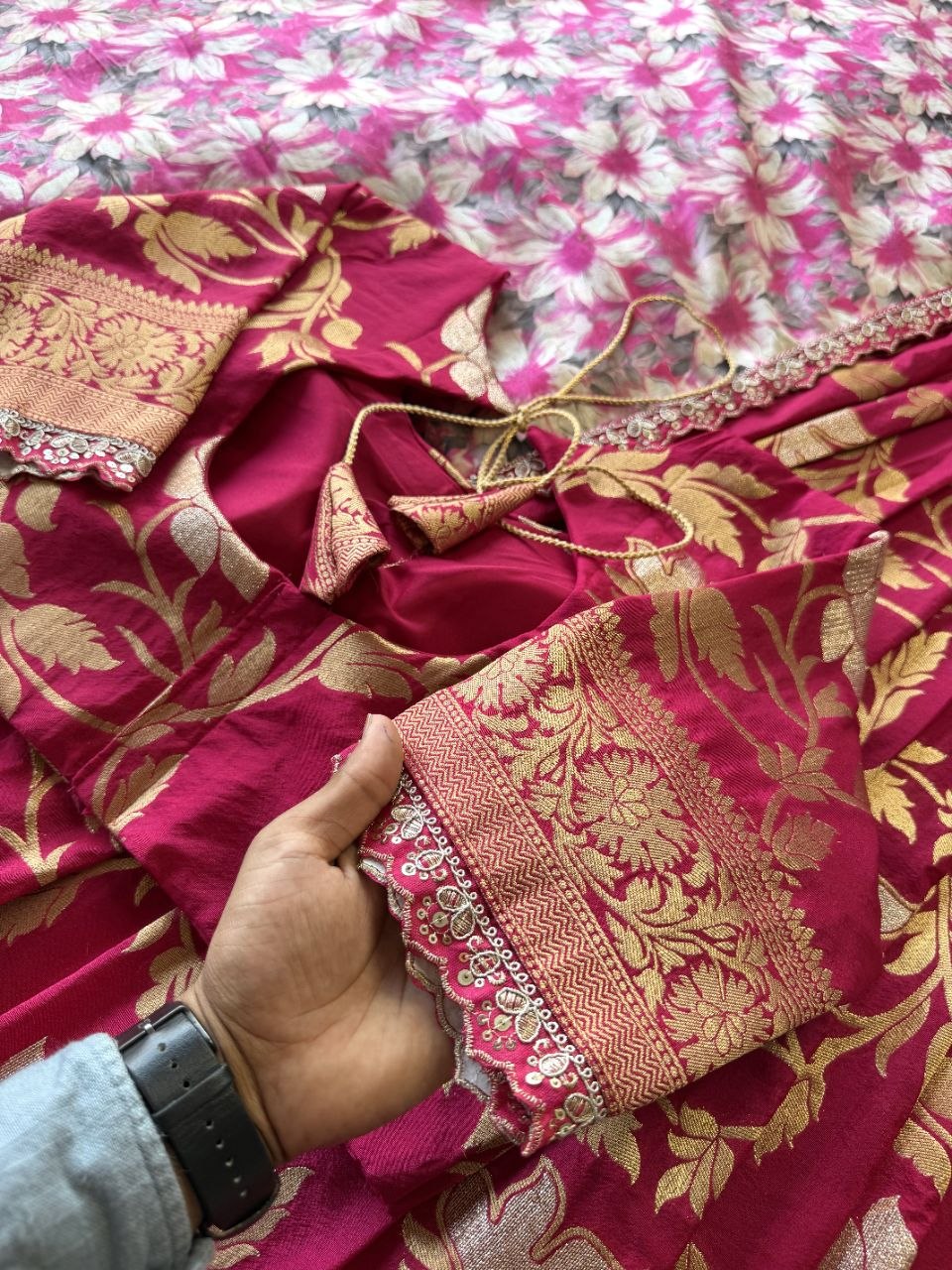 ✨ Golden Khadi Royale – Designer Lehenga Set ✨