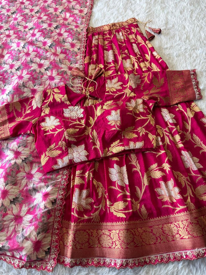 ✨ Golden Khadi Royale – Designer Lehenga Set ✨