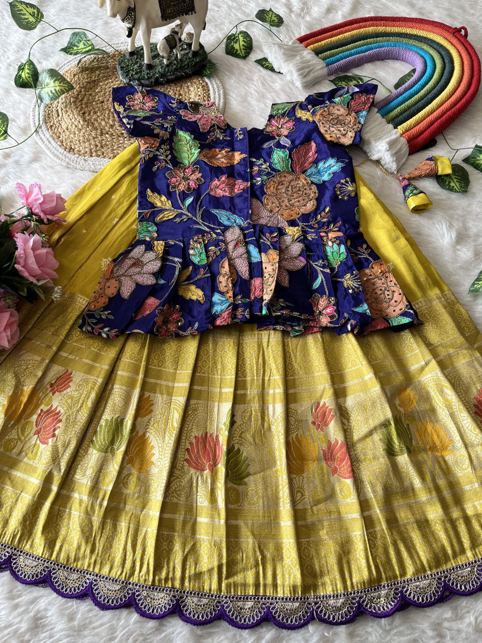 🪷 Lotus Love Royale – Kids Designer Lehenga Set ❤️