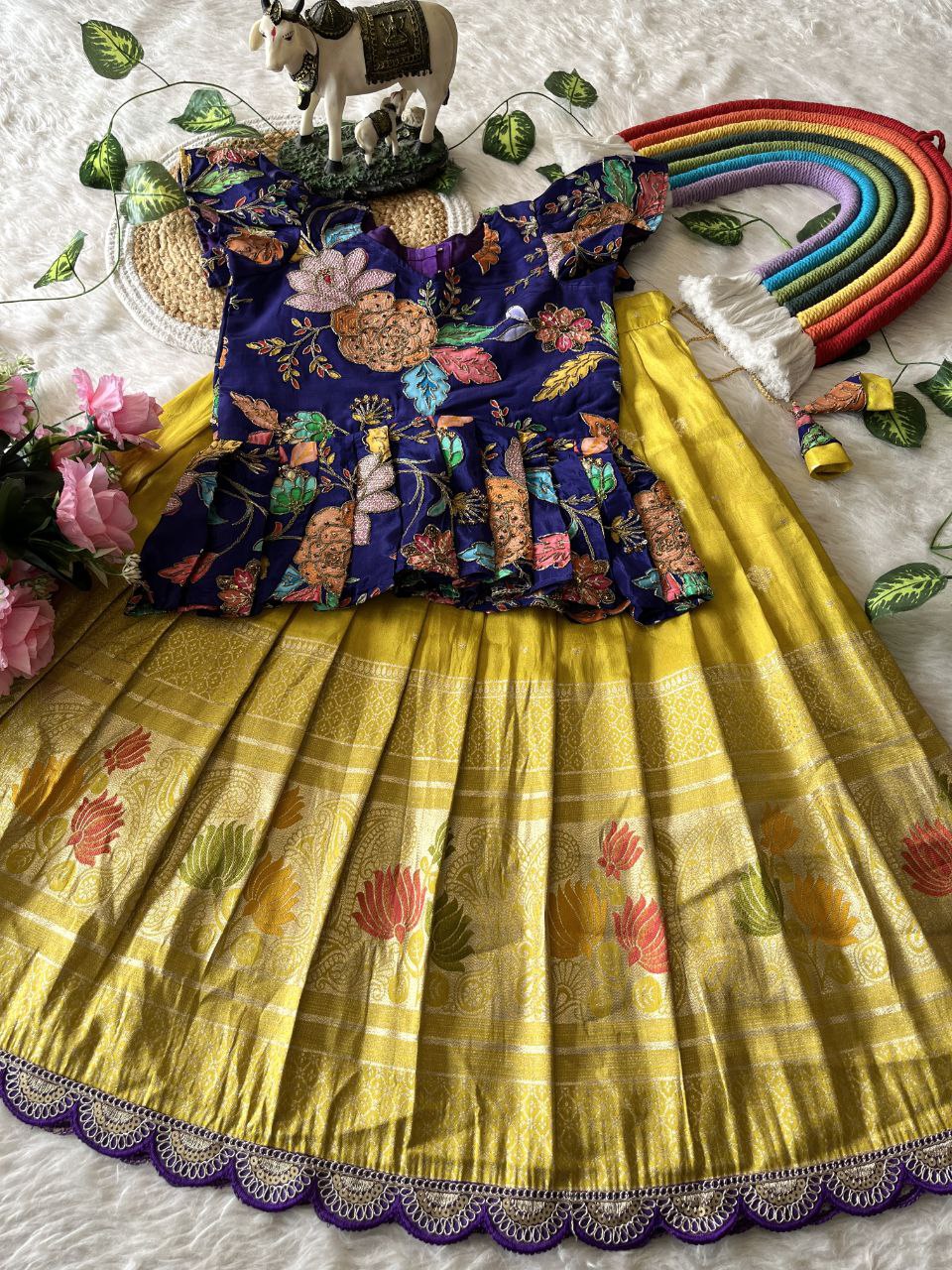 🪷 Lotus Love Royale – Kids Designer Lehenga Set ❤️