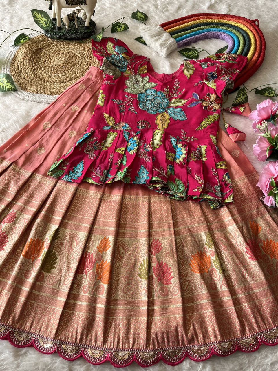 🪷 Lotus Love Royale – Kids Designer Lehenga Set ❤️
