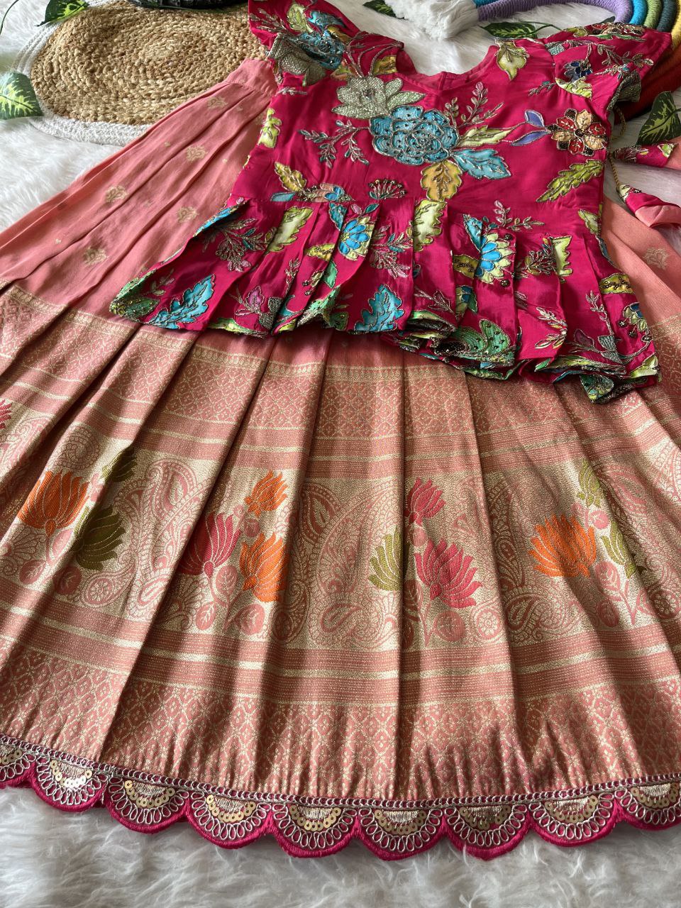 🪷 Lotus Love Royale – Kids Designer Lehenga Set ❤️