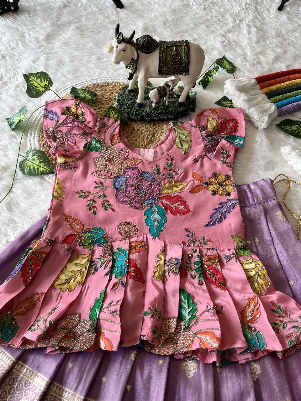 🪷 Lotus Love Royale – Kids Designer Lehenga Set ❤️
