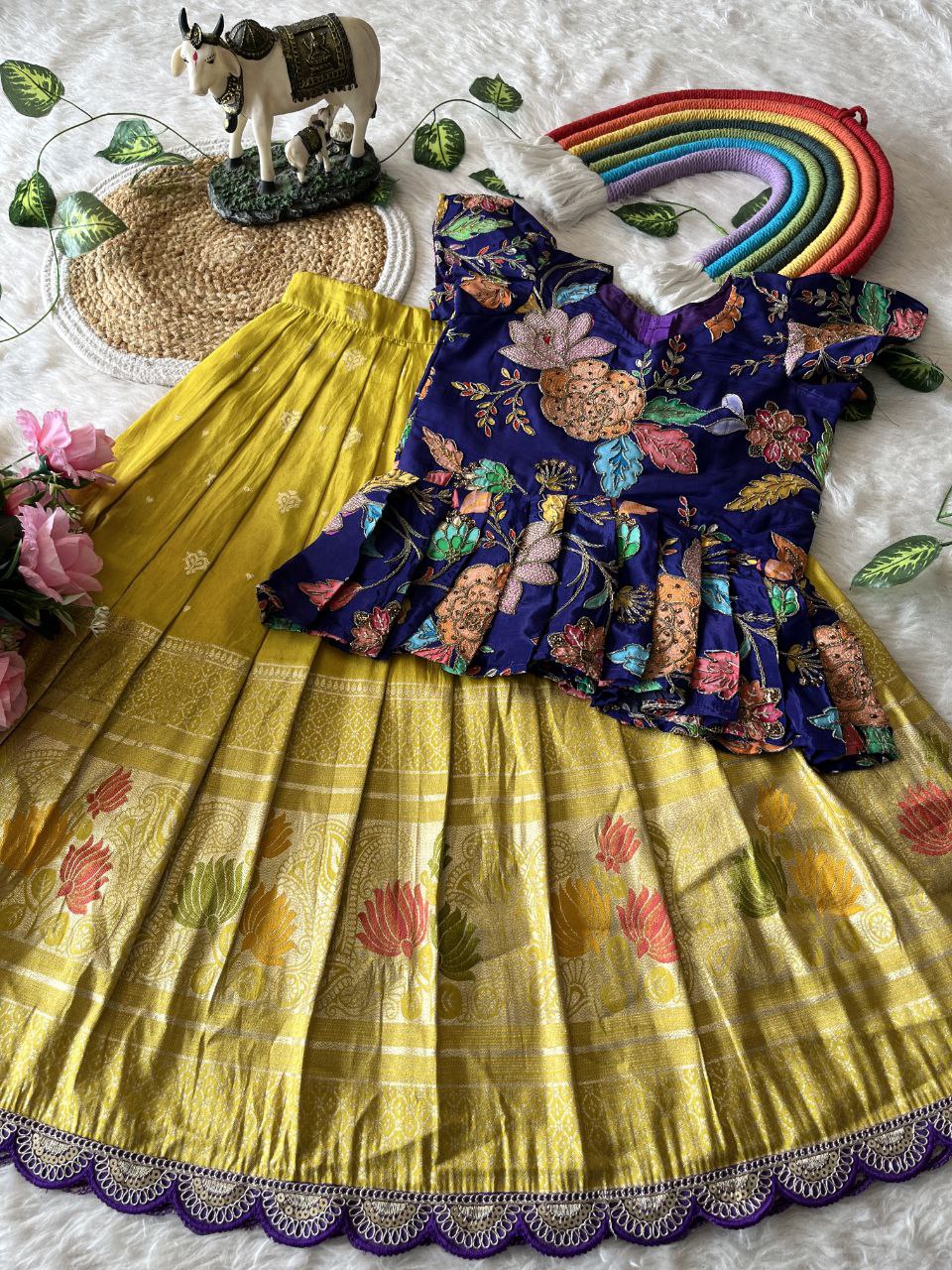 🪷 Lotus Love Royale – Kids Designer Lehenga Set ❤️