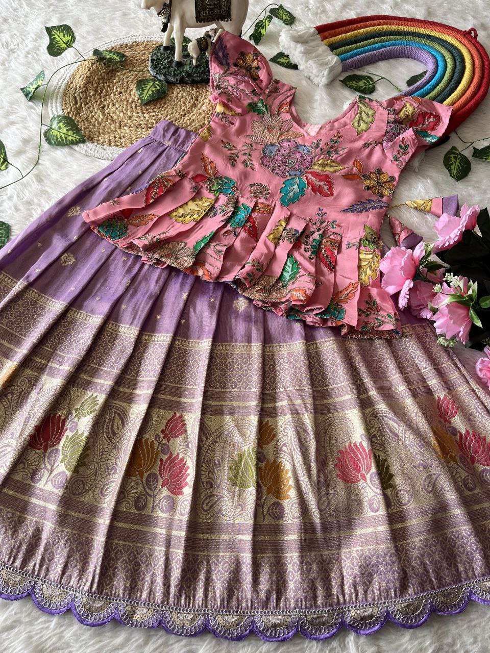 🪷 Lotus Love Royale – Kids Designer Lehenga Set ❤️