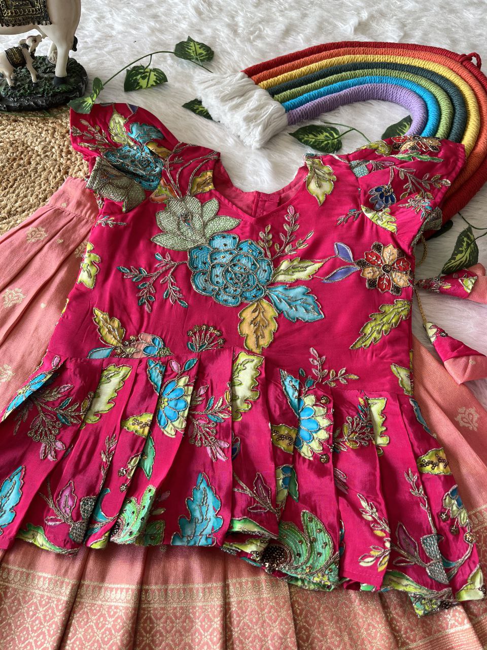 🪷 Lotus Love Royale – Kids Designer Lehenga Set ❤️