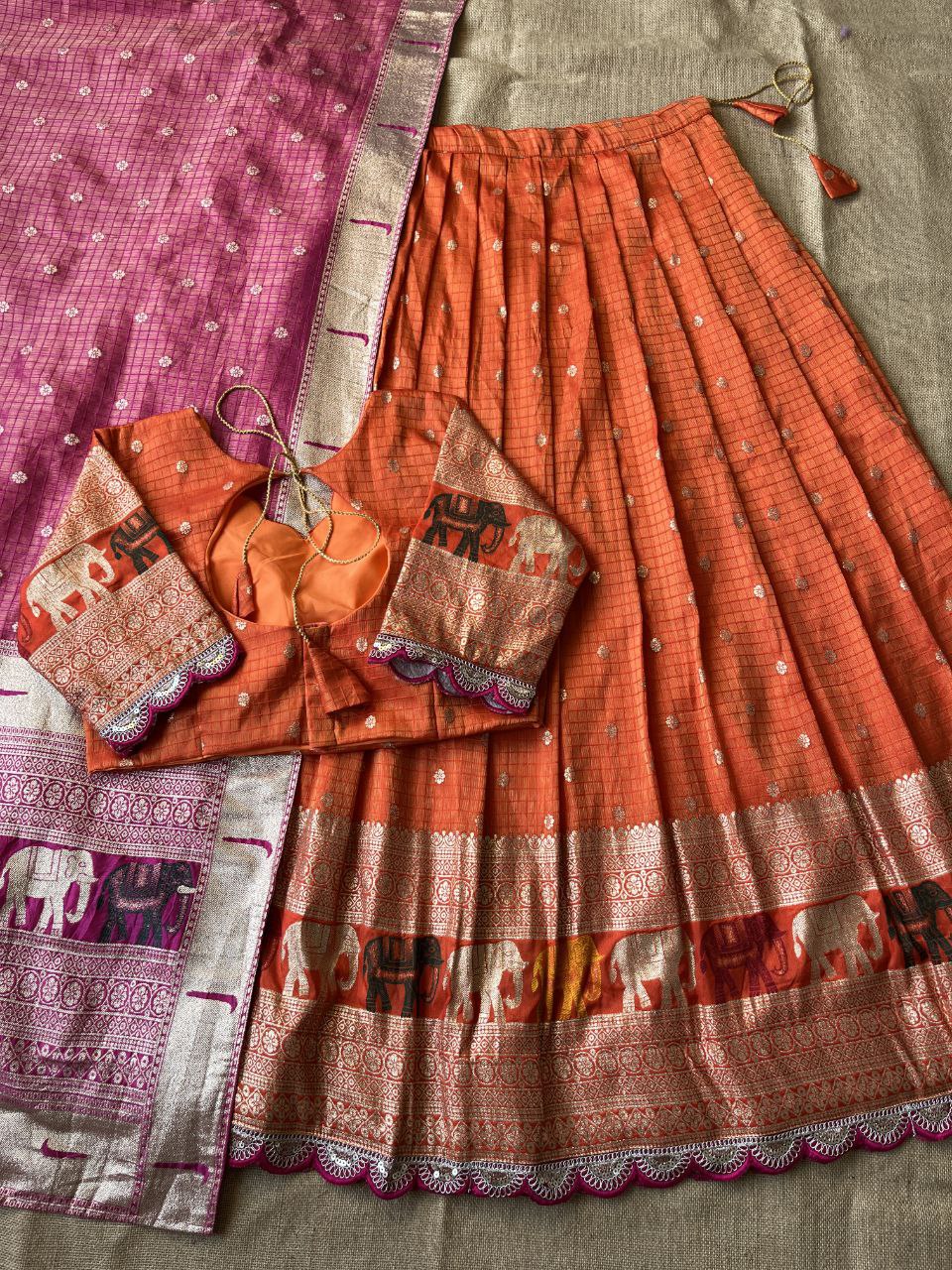 🐘 Elephant Heritage Luxe – Designer Lehenga Set ❤️