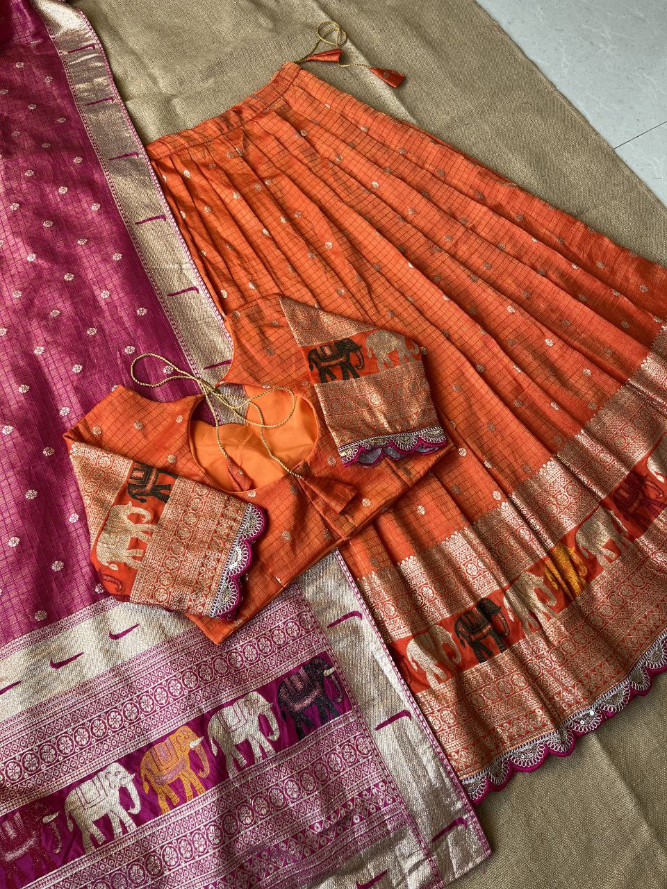 🐘 Elephant Heritage Luxe – Designer Lehenga Set ❤️