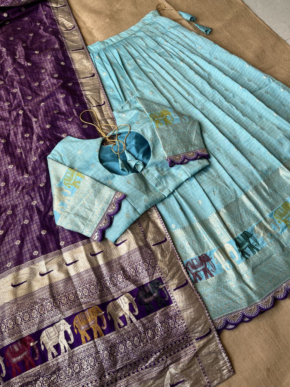 🐘 Elephant Heritage Luxe – Designer Lehenga Set ❤️