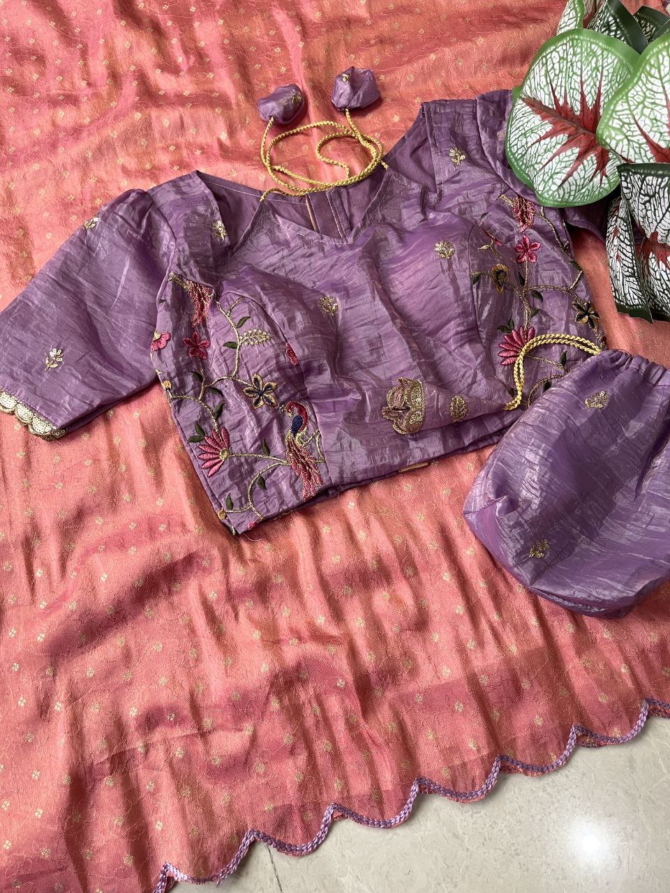 🌼 Peacock Boutique Elegance – Designer Saree Set with Batwa 🌸