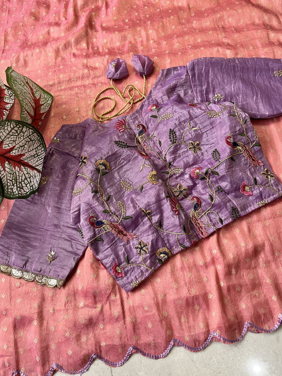 🌼 Peacock Boutique Elegance – Designer Saree Set with Batwa 🌸