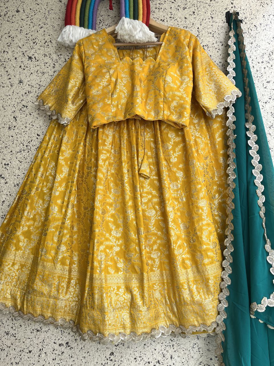 🦚 Peacock Leaf Royale – Designer Lehenga Set 🍂