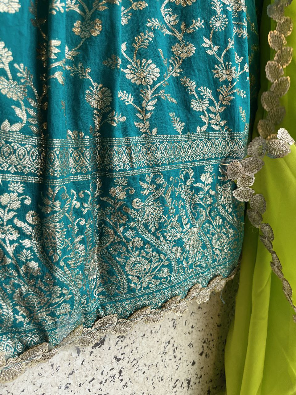 🦚 Peacock Leaf Royale – Designer Lehenga Set 🍂