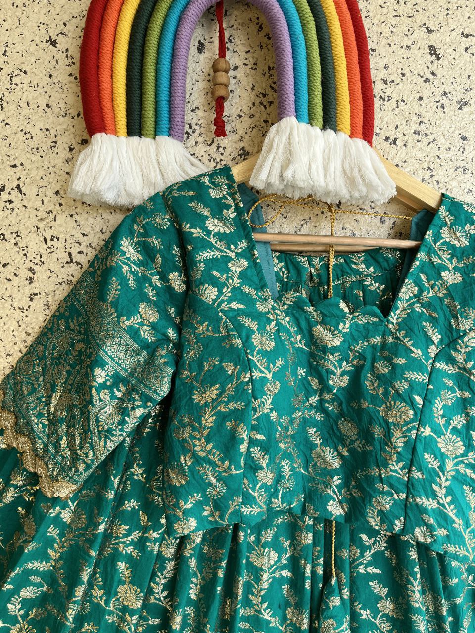 🦚 Peacock Leaf Royale – Designer Lehenga Set 🍂