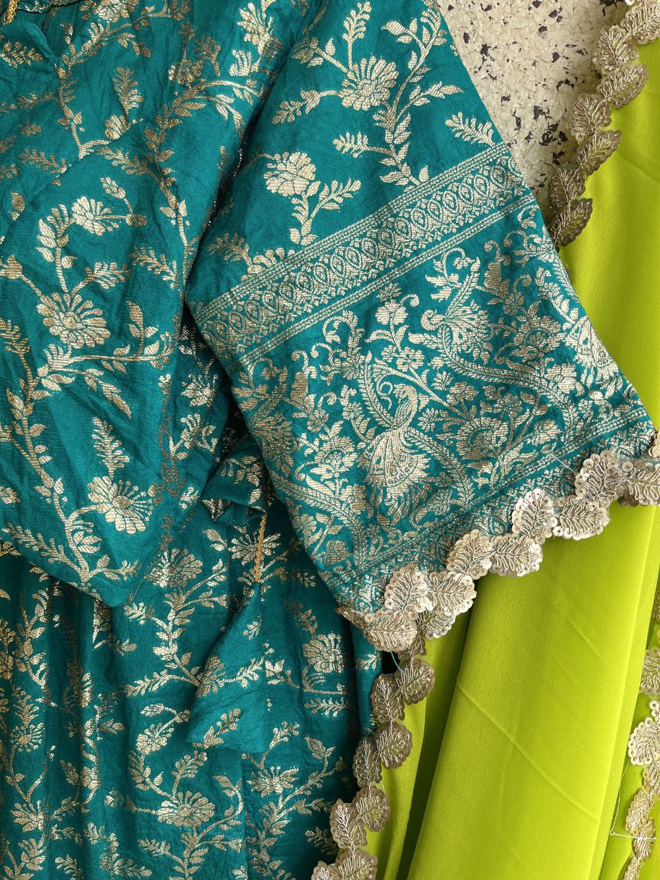 🦚 Peacock Leaf Royale – Designer Lehenga Set 🍂