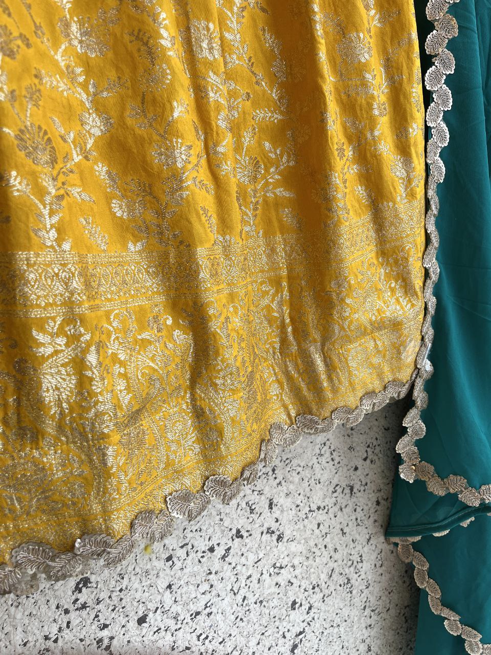 🦚 Peacock Leaf Royale – Designer Lehenga Set 🍂