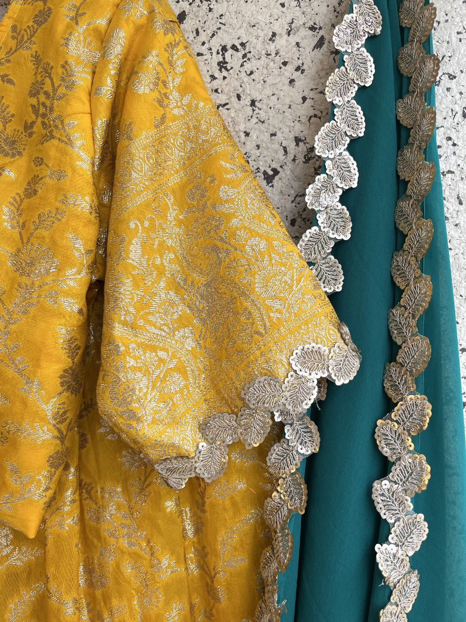 🦚 Peacock Leaf Royale – Designer Lehenga Set 🍂