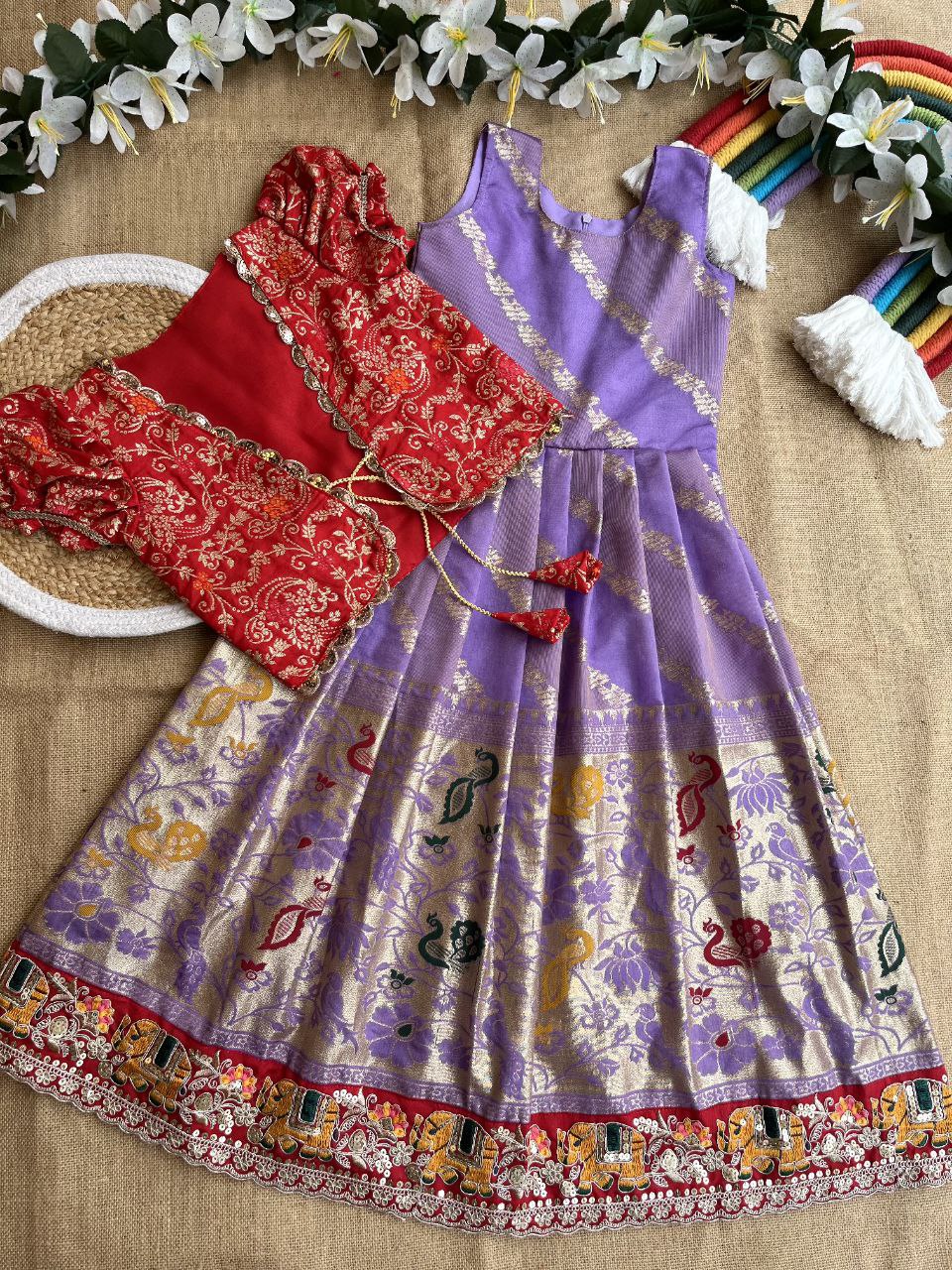 ❇️ Paithani Royal Layer – Designer Gown with Coat Set ❇️