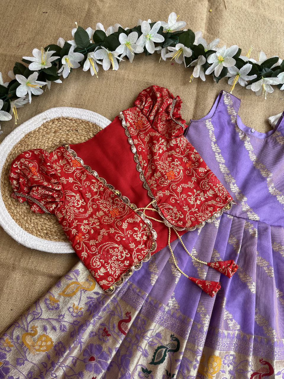 ❇️ Paithani Royal Layer – Designer Gown with Coat Set ❇️
