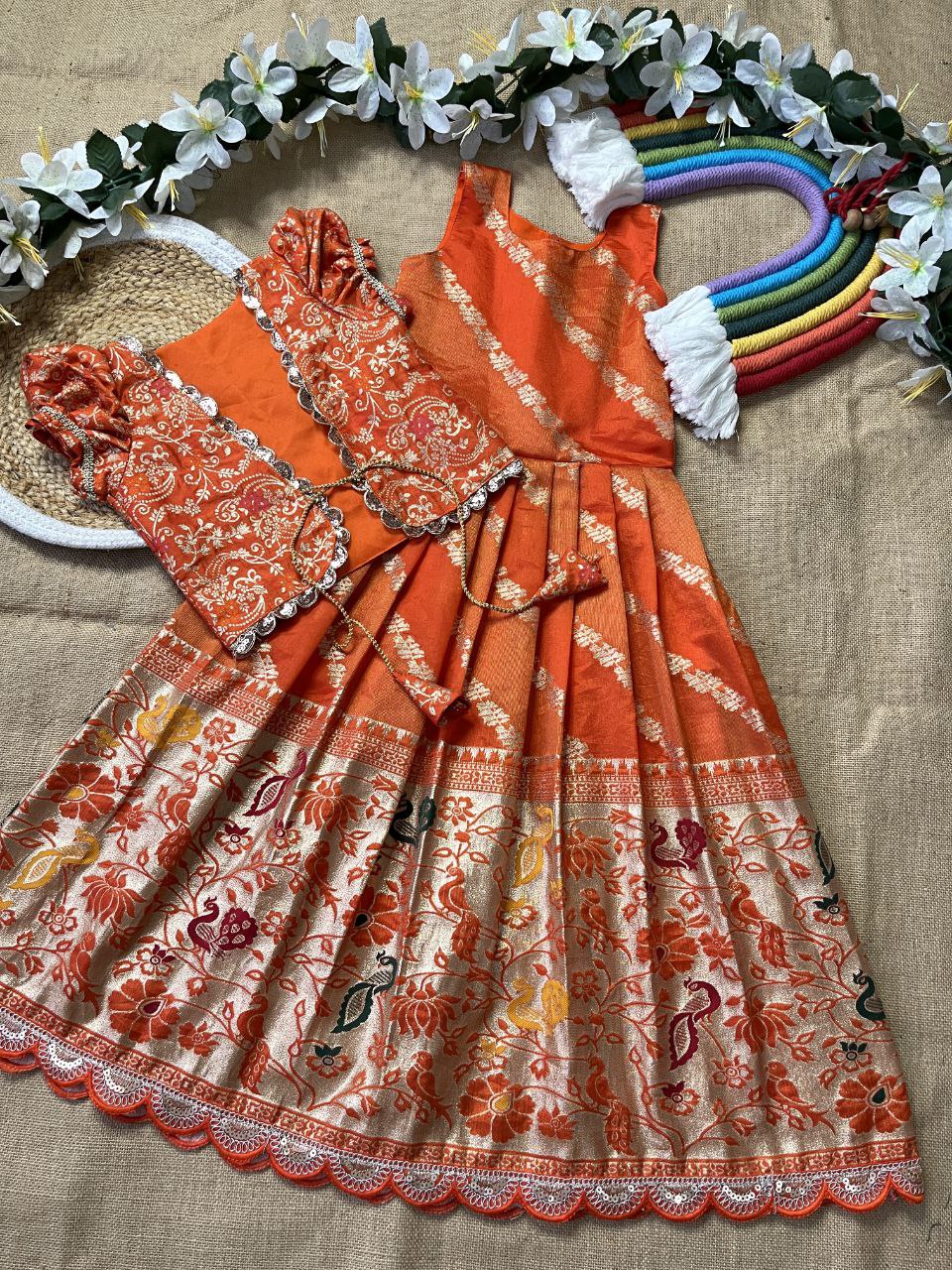 ❇️ Paithani Royal Layer – Designer Gown with Coat Set ❇️