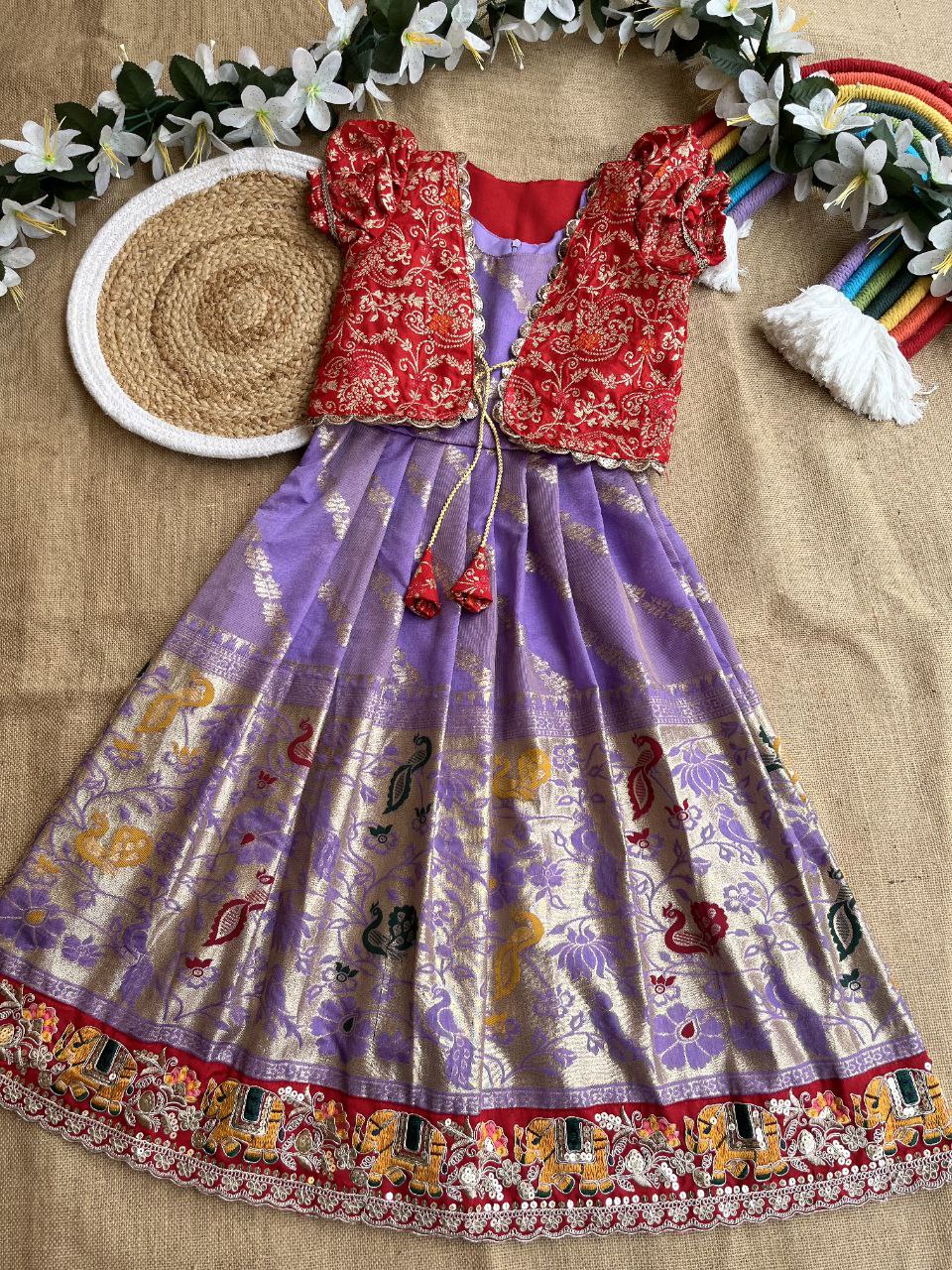 ❇️ Paithani Royal Layer – Designer Gown with Coat Set ❇️