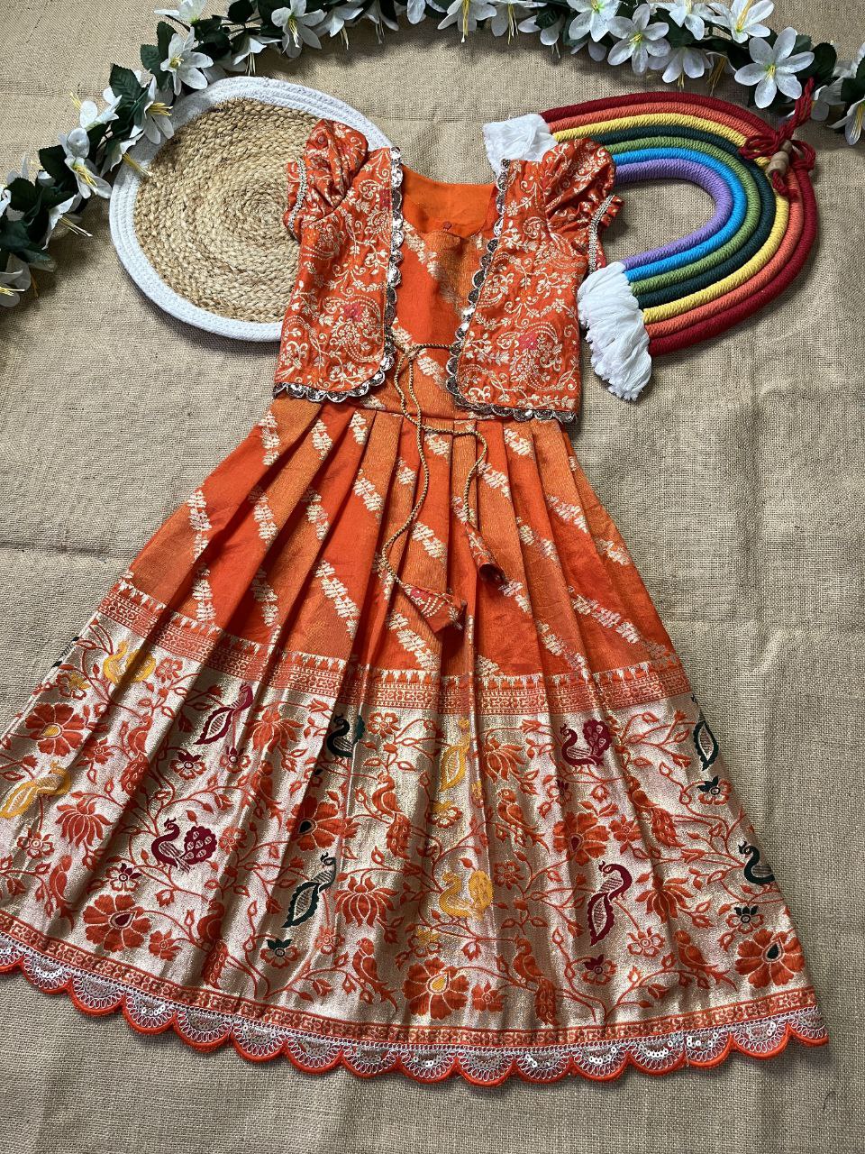 ❇️ Paithani Royal Layer – Designer Gown with Coat Set ❇️
