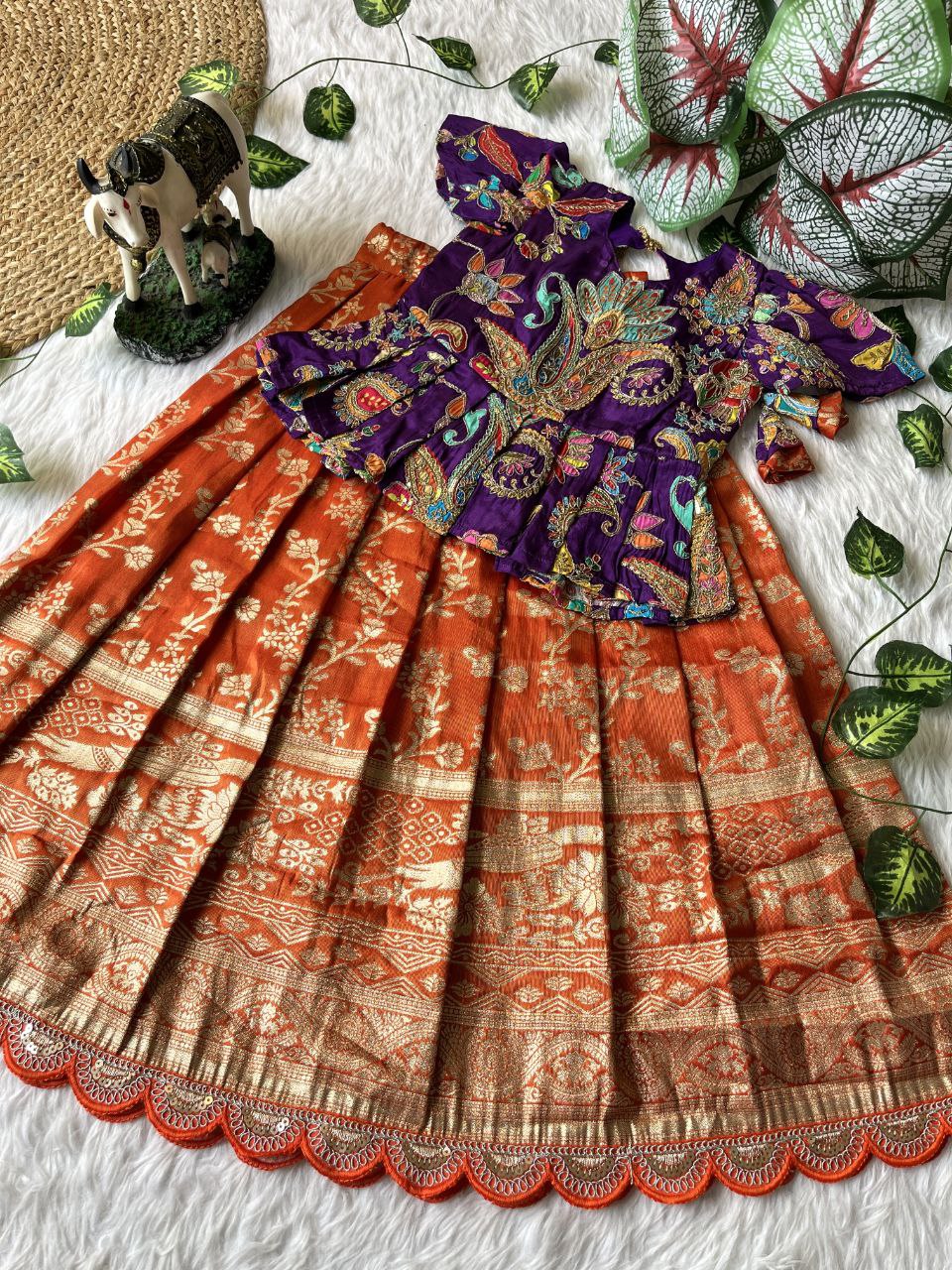 ❤️ Pattu Pavadai Royal Shine – Kids Traditional Set ❤️