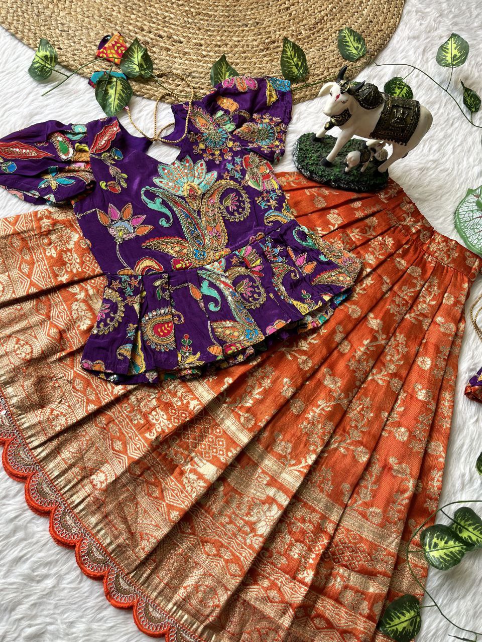 ❤️ Pattu Pavadai Royal Shine – Kids Traditional Set ❤️