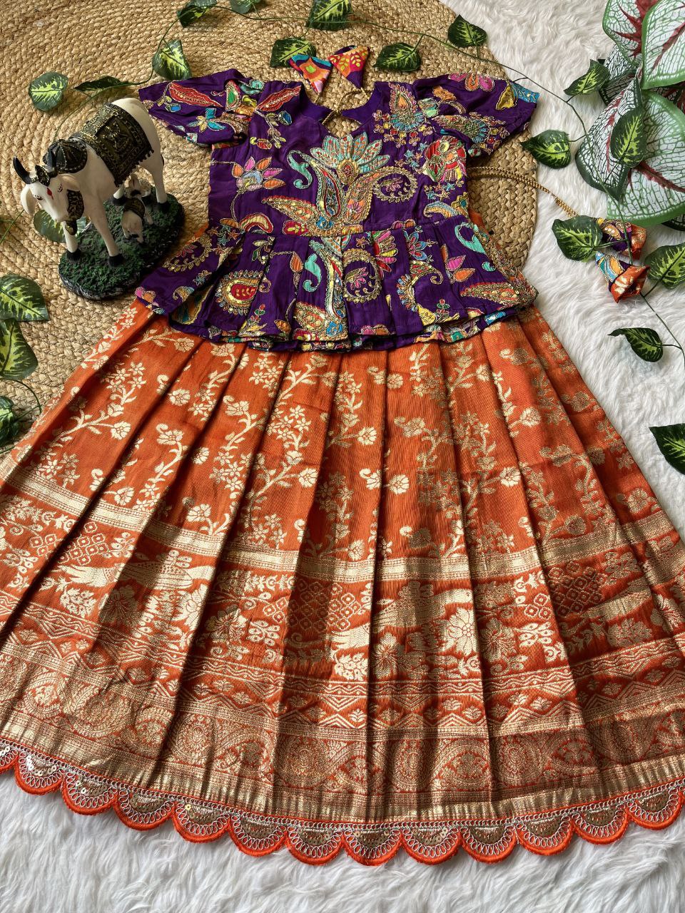❤️ Pattu Pavadai Royal Shine – Kids Traditional Set ❤️