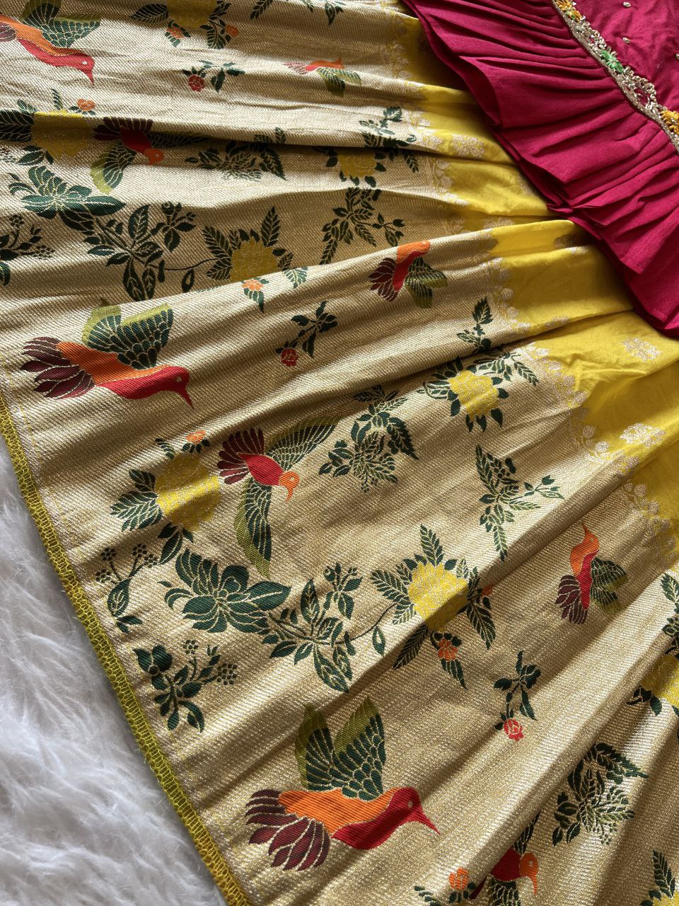 🐦 Bird Beauty Grace – Kids Designer Lehenga Set 🥰