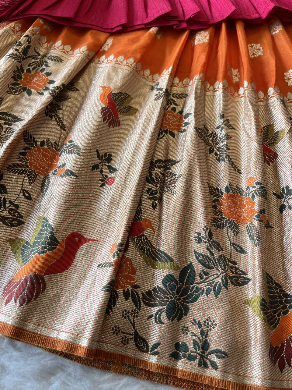 🐦 Bird Beauty Grace – Kids Designer Lehenga Set 🥰