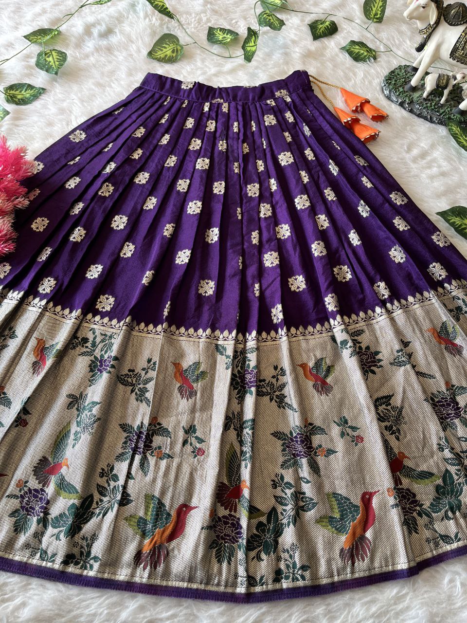 🐦 Bird Beauty Grace – Kids Designer Lehenga Set 🥰
