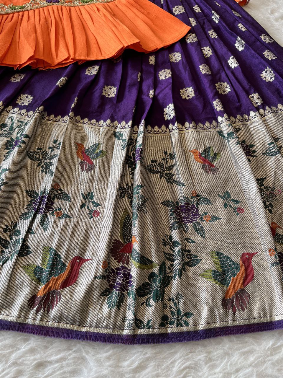 🐦 Bird Beauty Grace – Kids Designer Lehenga Set 🥰