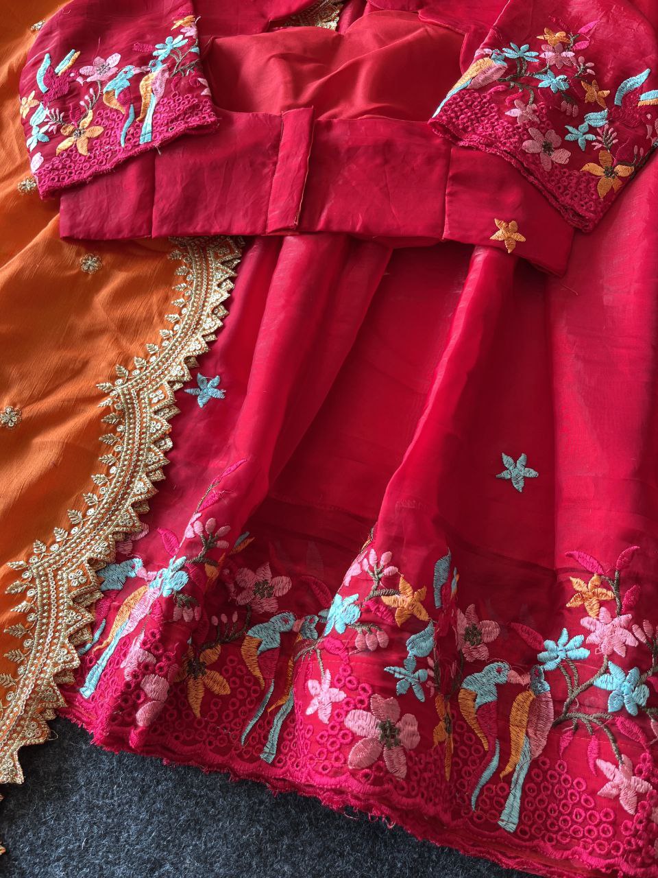 🕊️ Birdsong Royale – Exclusive Thread Embroidery Lehenga Set 🕊️