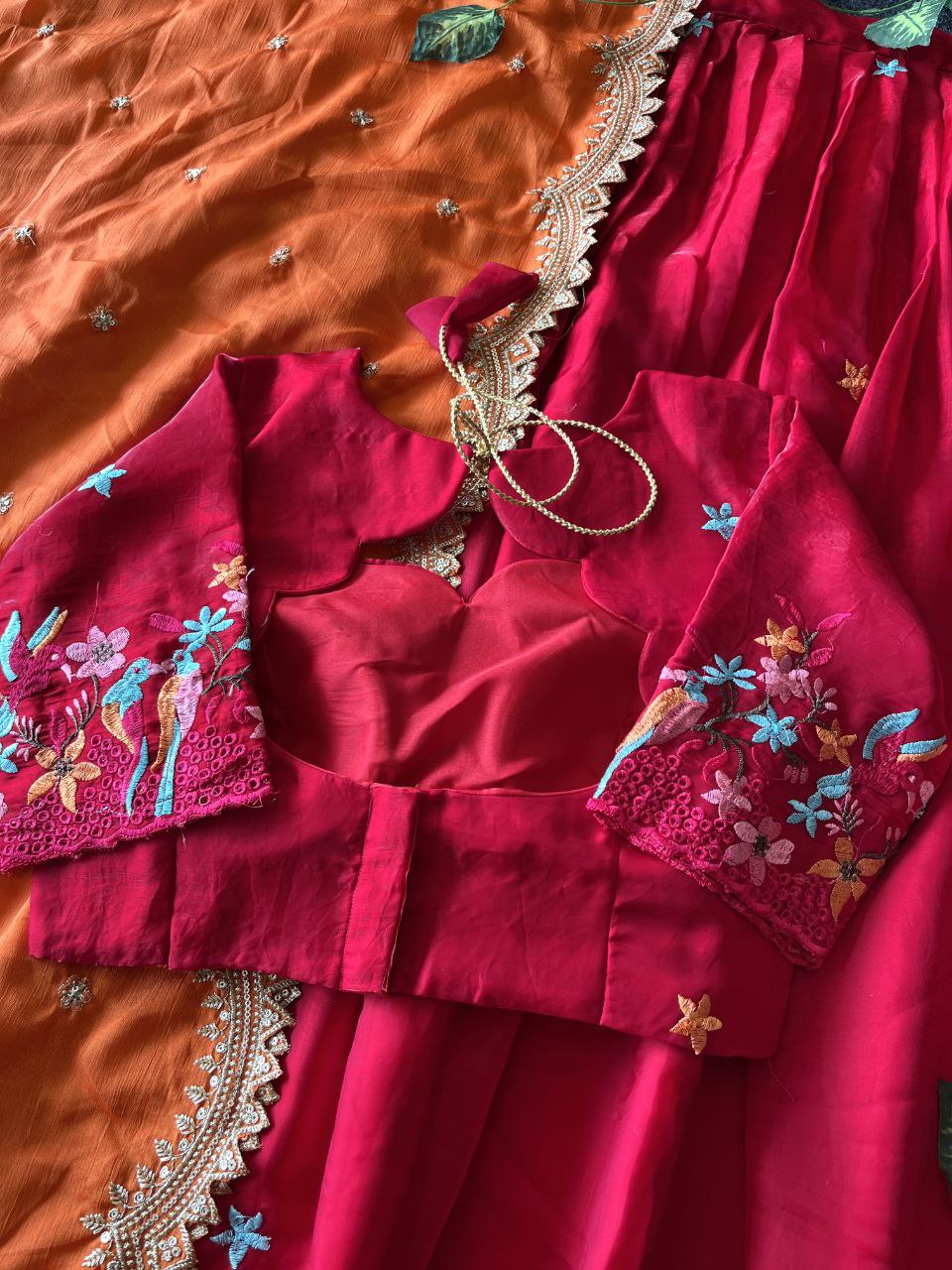🕊️ Birdsong Royale – Exclusive Thread Embroidery Lehenga Set 🕊️