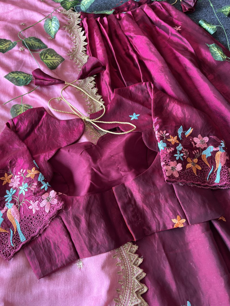 🕊️ Birdsong Royale – Exclusive Thread Embroidery Lehenga Set 🕊️