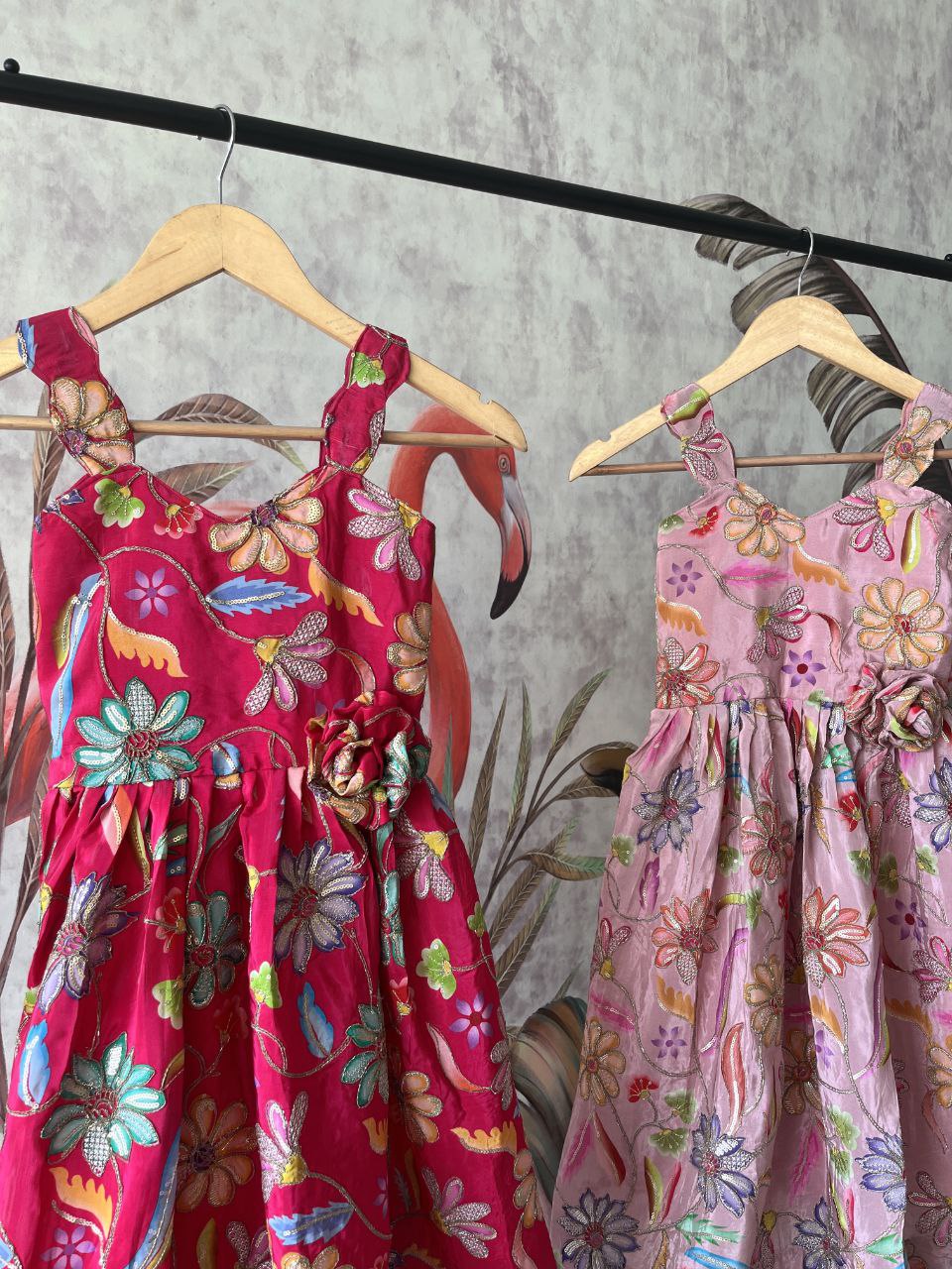 🌸 Floral Muse Charm – Kids Position Work Gown 🌸