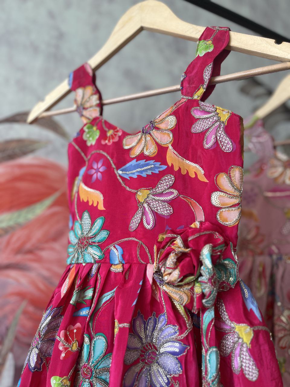 🌸 Floral Muse Charm – Kids Position Work Gown 🌸