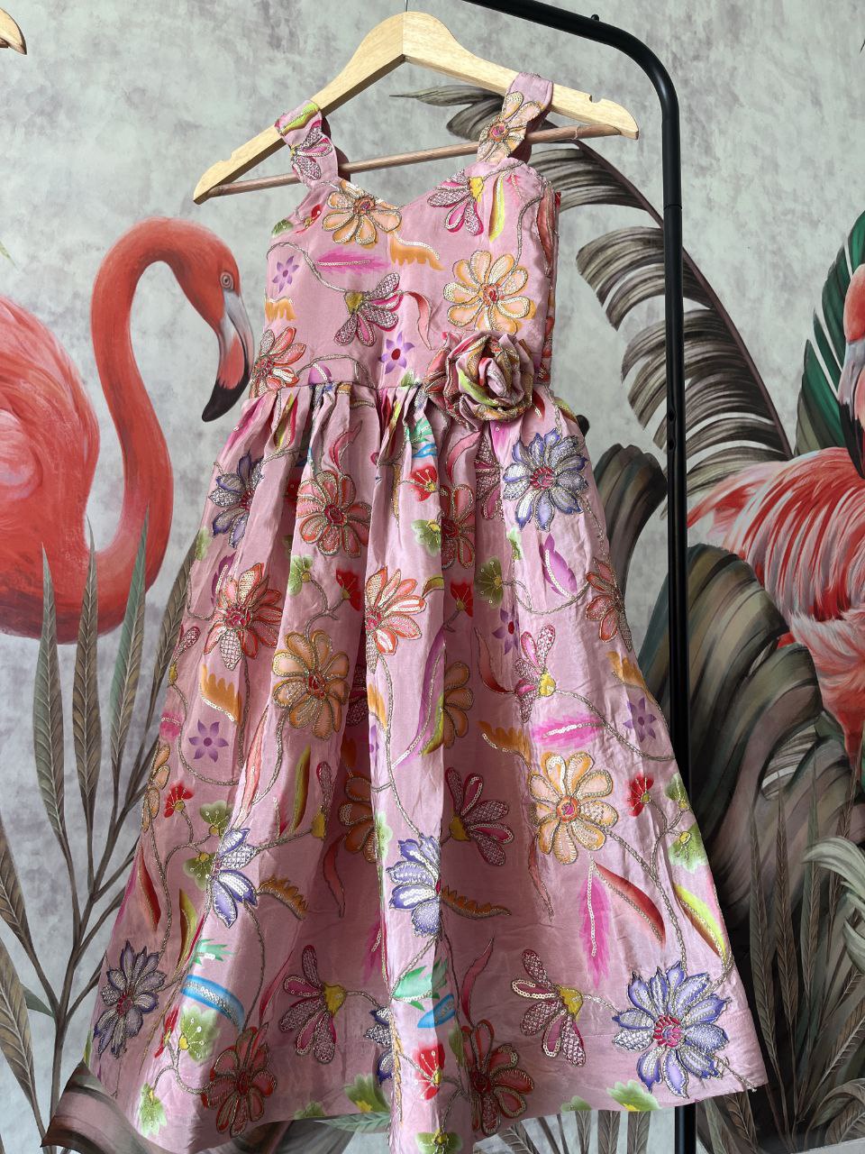 🌸 Floral Muse Charm – Kids Position Work Gown 🌸