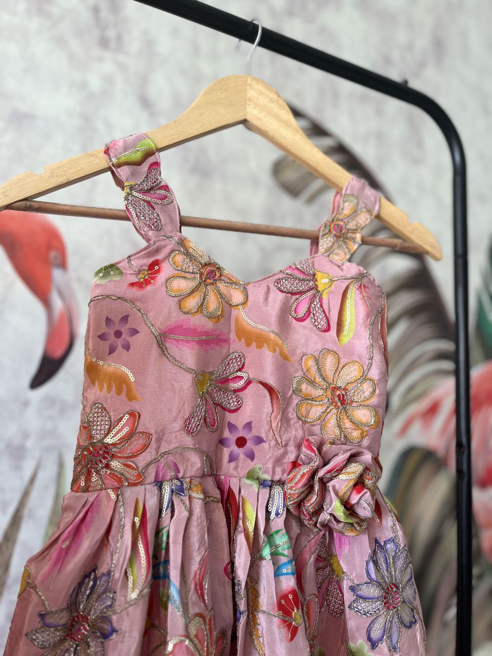 🌸 Floral Muse Charm – Kids Position Work Gown 🌸